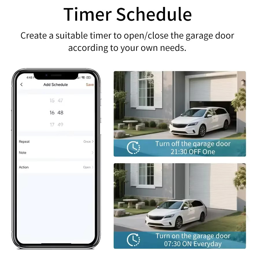 Tuya Smart Zigbee WiFi Garagentor-Schalter Intelligentes Toröffner-Steuermodul mit App- und Sprachsteuerung in Weiß, kompatibel mit Alexa und Google Home - Bild 4
