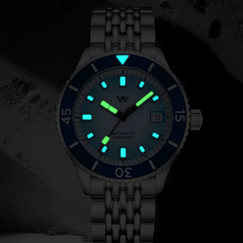 Welly Merck Taucheruhr, Automatik, Edelstahl, Keramik, Blau, Herren - Bild 2