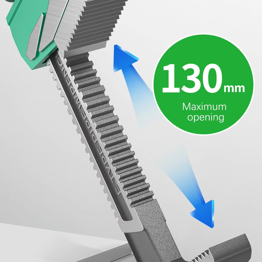 Jiahomily F-Typ-Schraubenschlüssel rechtwinklig mit breiter Backenöffnung für Autoreparatur und Klempnerarbeiten, B/T/H: 130 x 80 mm - Bild 3