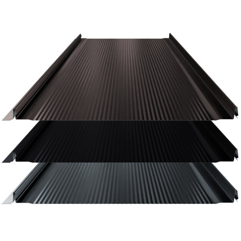 ThyssenKrupp Stehfalz High-Tech Dach und Wand Panel aus Stahl in Schwarz, Breite: 52,8 cm, Materialstärke: 0,50 mm - Bild 1