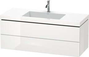 Duravit Waschtischunterschrank L-Cube c-bonded, Farbe: Weiß hochglanz, B/T/H: 120 x 48 x 50 cm, wandhängend mit 2 Schubladen - Bild 1