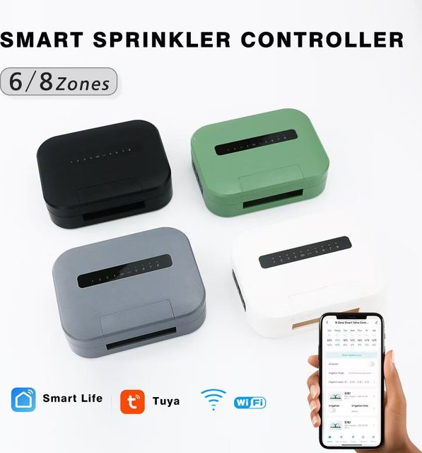 Tuya Smart Home Bewässerungssystem WIFI Bewässerungs-Timer mit 8 Zonen oder 6 Stationen und App-Steuerung - Bild 1