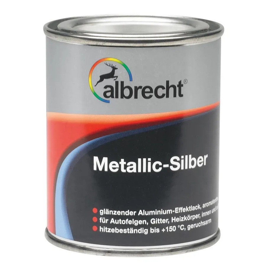 Albrecht Metallic-Silber glänzend Kunstharzfarbe 125 ml - Bild 2