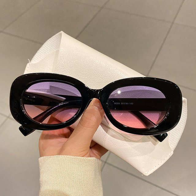 Sonnenbrille, oval, Vollrand, Kunststoff, schwarz - Bild 1
