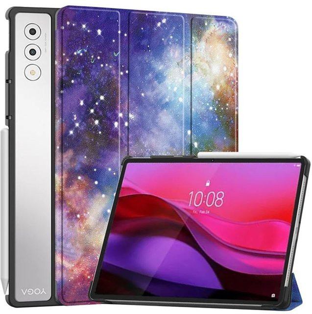 Magnetische Lederhülle für Lenovo Yoga Pad Pro 12,7 Zoll TB520FU mit Klappständer in Multicolour - Bild 1