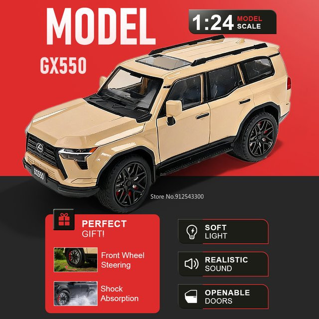 RMZ city GX550 ES300h Automodell, 1:24, Metall-Druckguss, mit Licht und Sound - Bild 1