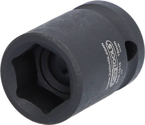 KS Tools Kraft-Steckschlüsseleinsatz 1/2 Zoll Sechskant Kurz 18mm Schwarz - Bild 1