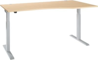 Schäfer Shop Select Schreibtisch ERGO-T 2.0, elektrisch höhenverstellbar, Freiform mit T-Fuß, Ahorn/weißalu, Breite: 180 cm, Höhe: 71,5 - 120,5 cm - Bild 1