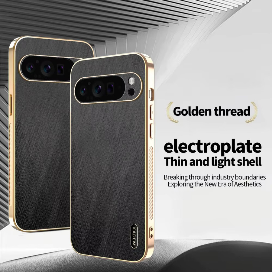 Stoßfeste Schutzhülle für Google Pixel mit goldenem Fadenmuster in Schwarz und Gold - Bild 2