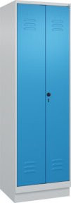 C+P Putzmittel-Spind Classic PLUS mit Sockel und 2 Abteilen in Grau-Blau, H x B x T: 195 x 60 x 50 cm, mit Sicherheits-Drehriegel Verschluss 7035/5012 - Bild 1