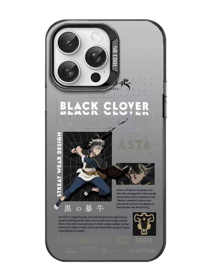 Anime Black Clover Handyhülle für Apple iPhone 17 16 15 14 13 12 11 Pro Max in Schwarz mit Matt Laser Aurora Design - Bild 4