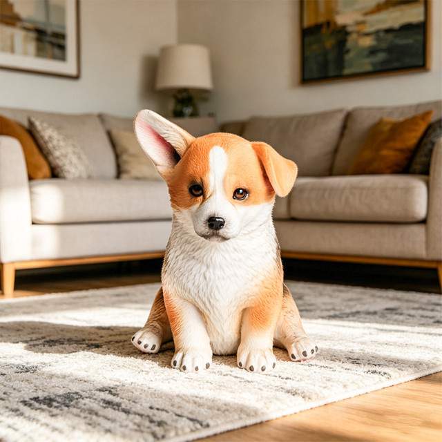 Oenux Corgi-Figur, Hundemodell, Tierfigur, Braun, Kunststoff - Bild 1