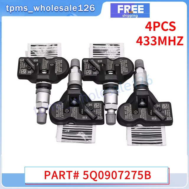 GANGLE 4er Set Reifendruckkontrollsystem TPMS Sensoren in Schwarz für Audi A4 A5 A6, Porsche Cayenne und Volkswagen Golf Jetta - Bild 1