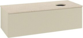 V&B Antao Waschtischunterschrank mit Frontstruktur und LED-Beleuchtung, Grau, B/T/H: 120 x 36 x 50 cm - Bild 1