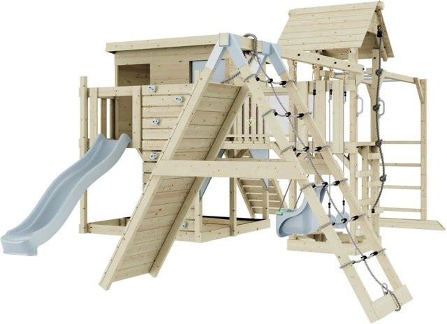 OutdoorToys Spielturm Malin mit Babyschaukel, Eisblau - Bild 1