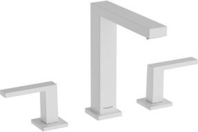 Hansgrohe Tecturis E 2-Griff-Waschtischarmatur mit Push-Open-Ablaufgarnitur in Mattweiß - Bild 1