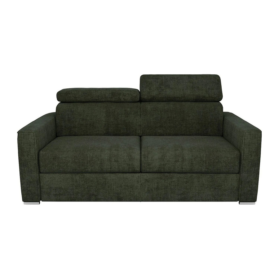 Vente-unique Schlafsofa Vizir in Tannengrün mit verstellbarer Kopfstütze und Stoffbezug, Breite: 216 cm - Bild 2
