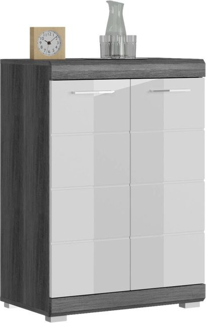 Kommode SCOUT von xonox.home in Weiß Hochglanz und Rauchsilber, B/H/T: 60 x 85 x 37 cm - Bild 1