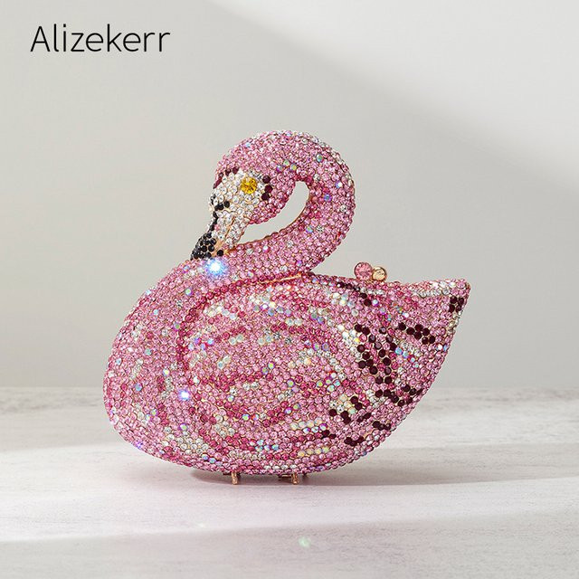 Alizekerr Abendtasche, Schwanenförmig, Strass, Metallic - Bild 1