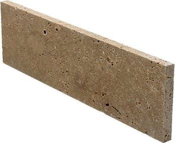 WOHNRAUSCH Randstein Keona Brown aus Travertin in Braun/Beige, L x B x H: 61 x 3 x 20 cm - Bild 1