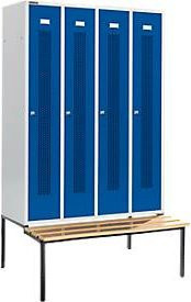 Schäfer Shop Select Kleiderspind mit Sitzbank, 4 Abteile, Zylinderschloss, Farbe: Enzianblau - Bild 1