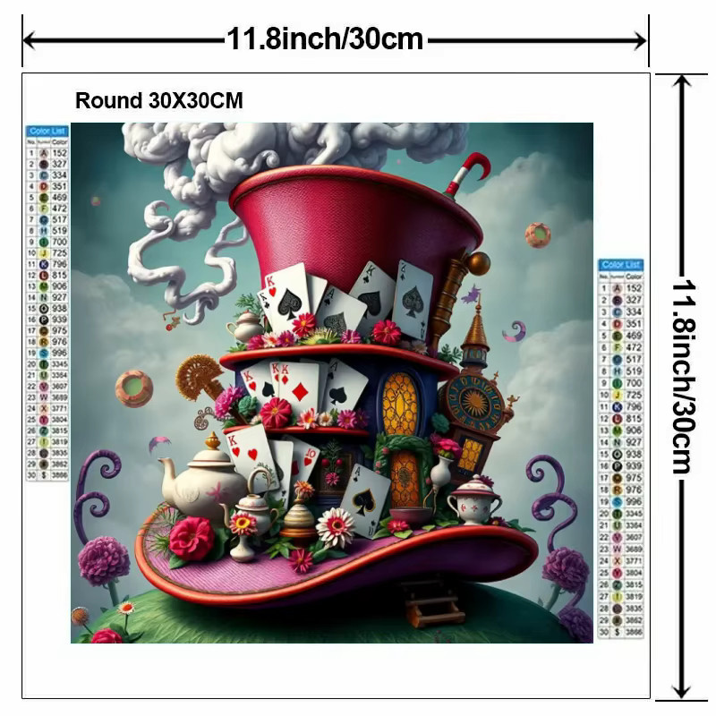 Potdemiel 5D Diamant Malerei Kit Magic Hat für Erwachsene, abstrakte Wandkunst Dekoration, Mehrfarbig - Bild 2
