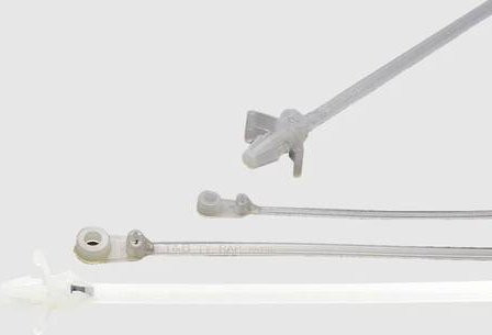 HELU Kabelbinder TY 38M Transparent mit Metallzunge aus Edelstahl, Länge: 200 mm, Breite: 4,7 mm, 1000 Stück - Bild 1