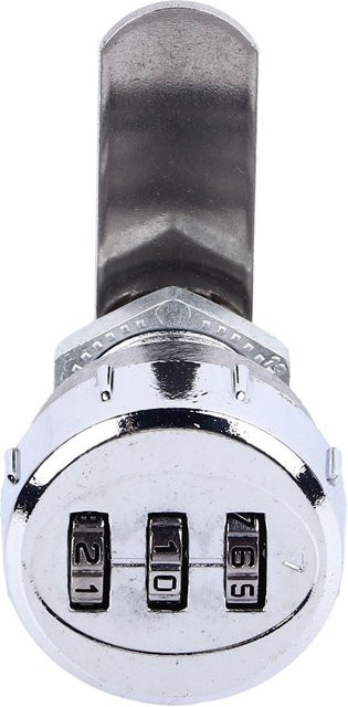 Mechanisches Kombinations-Schranknockenschloss Mini mit 3-stelligem Passwort in Grau/Silber für Schubladen, Briefkästen und Büromöbel - Bild 1