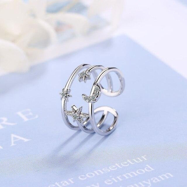 YIRAN Jewelry Ring, 925 Silber, Kristall, Zirkonia, Damen - Bild 1