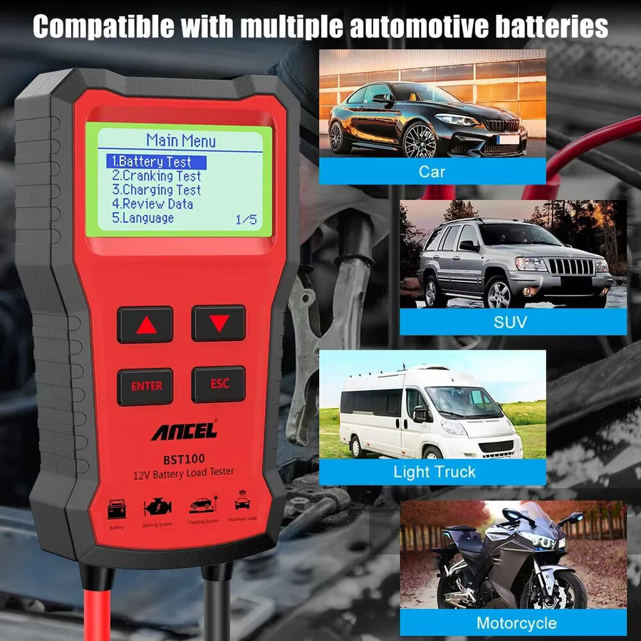 ANCEL BST100 Auto Batterie Tester 12V Batterie Analysator und Diagnose Werkzeug mit mehrsprachiger Funktion - Bild 5