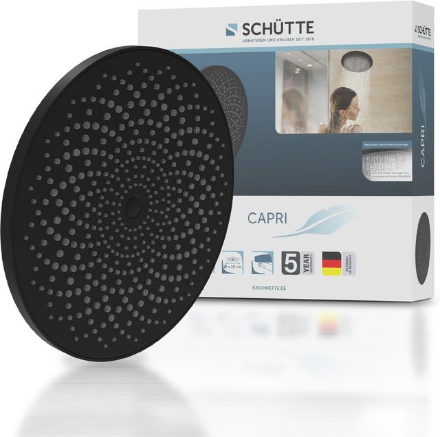 Schütte Kopfbrause Capri Regendusche in Schwarz matt mit Regen- und Nebelfunktion, Durchmesser: 26 cm - Bild 5