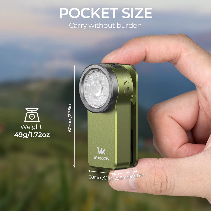 Wurkkos HD03 Mini-Clip-Licht mit 680 Lumen, wiederaufladbare RGB-Taschenlampe mit Magnet und Flutlicht-Funktion - Bild 4