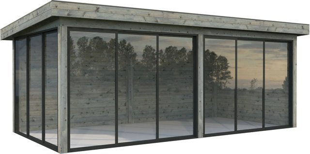 Palmako Pavillon Lenna Set 402 Slide aus Fichtenholz in Grau, B/H/T: 588 x 245 x 300 cm - Bild 1