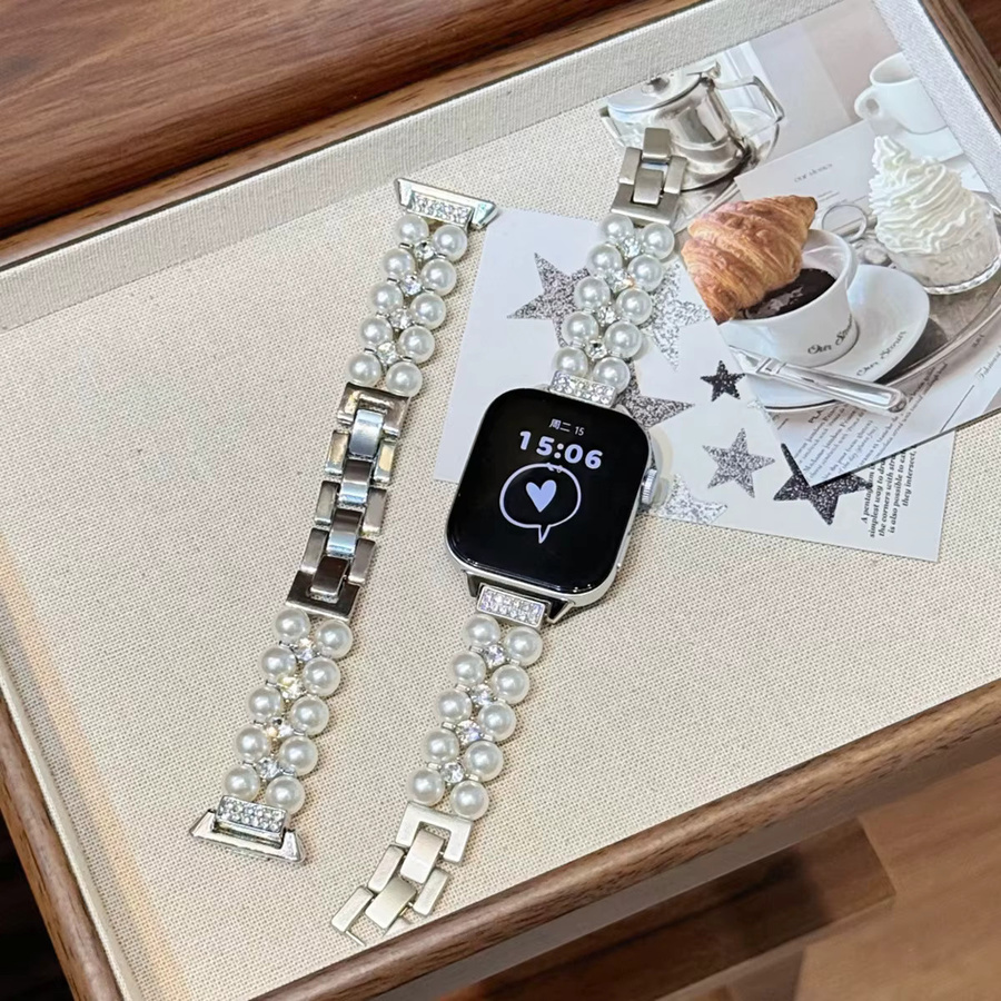 FancyWrist Armband für Apple Watch, Perle, Diamant, Silber, Damen - Bild 4