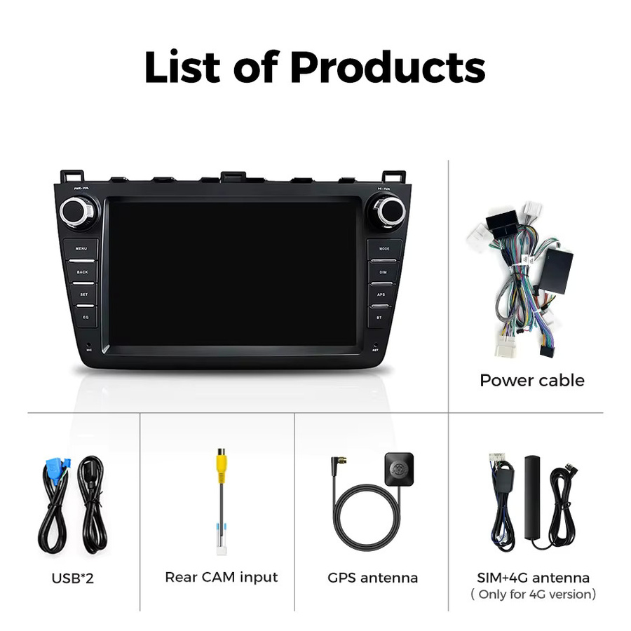COOROAD Auto Multimedia Player Android 14 für Mazda 6 GH 2008-2015 mit CarPlay, 4G, WiFi, GPS, Bluetooth und Navigation in Schwarz - Bild 4