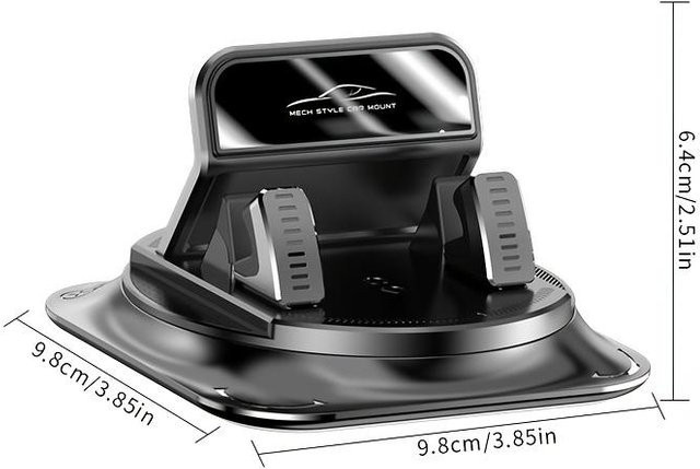 RICHH Auto Handyhalterung für das Armaturenbrett, 360 Grad drehbar, Schwarz - Bild 1