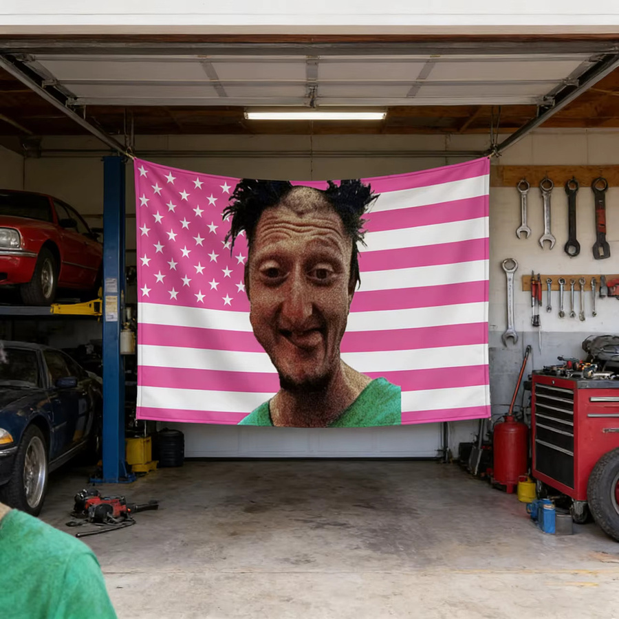 Wandteppich mit amerikanischer Flagge von Daniel Larson Decay, Mehrfarbig, B/H: 60 x 40 cm - Bild 3