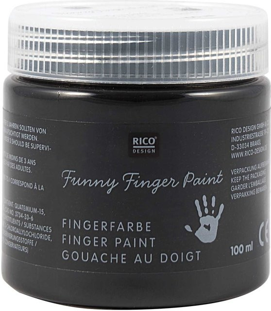 Rico Design Fingerfarbe Schwarz 100ml - Bild 1