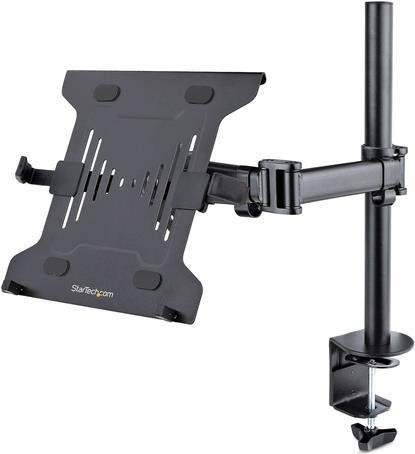 StarTech.com Monitor- und Laptop-Halterung in Schwarz, schwenkbarer und höhenverstellbarer Monitorarm und Notebookarm für Monitore bis 86,40 cm (34 Zoll) und Laptops bis 4,5 kg mit Tischhalterung (A-LAPTOP-DESK-MOUNT) - Bild 1
