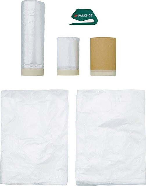 PARKSIDE Abdeckfolien-Set, 6-teilig, transparent mit Klebeband - Bild 1