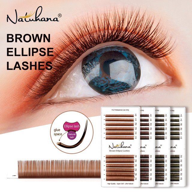 NATUHANA Künstliche Wimpern, Braun, Matt, Unisex - Bild 1