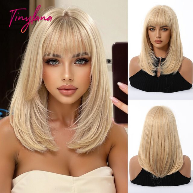 TINY LANA Bob-Perücke, blond, mittellang, synthetisch, Damen - Bild 1