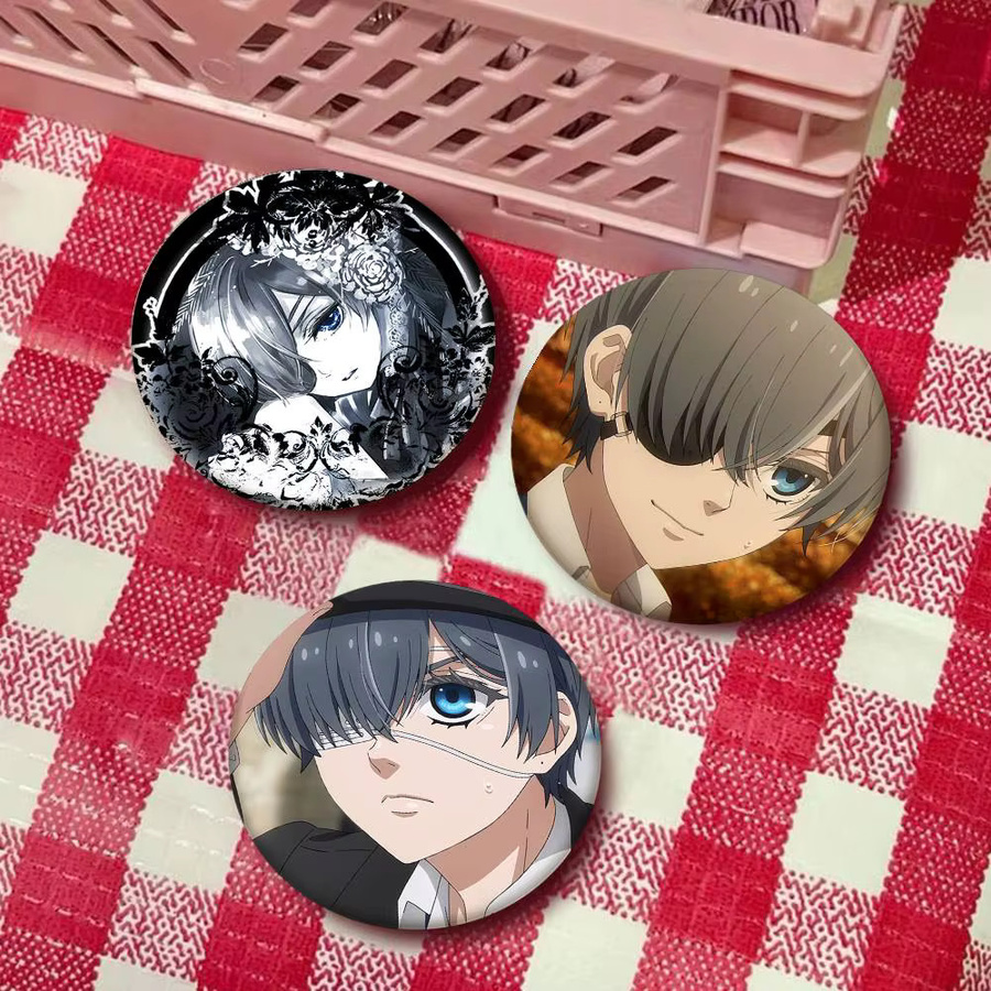 Brosche Black Butler Ciel Phantomhive, Emaille-Pin, rund - Bild 3