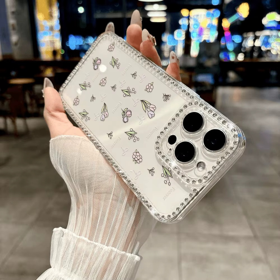 Caynes Transparente Handyhülle mit Rosa Tulpenblume für iPhone 11 bis iPhone 17 Pro Max, Luftstoßfeste Kunststoff-Schutzhülle - Bild 4