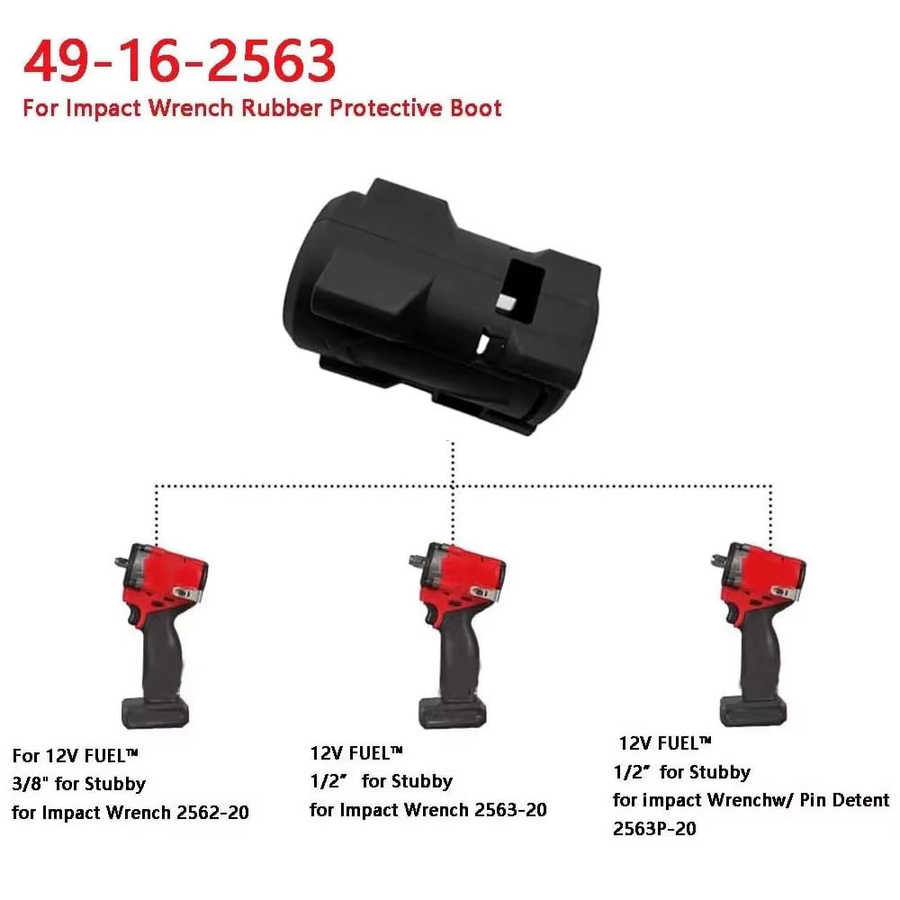 Schlagschrauber-Schutzmanschette passend für Milwaukee M12 Kraftstoff 1/2 und 3/8 Stubby Schlagschrauber - Bild 3