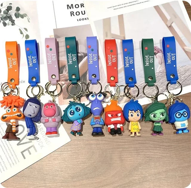 Disney Schlüsselanhänger, Inside Out 2, Joy Sadness Fear Ekelfiguren, Unisex - Bild 1