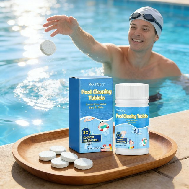 MOONSPRY Pool-Winterreiniger als Flockungsmittel in Tablettenform für klare Wasserqualität - Bild 1