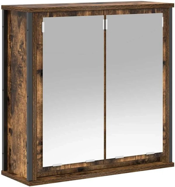vidaXL Bad-Wandschrank mit Spiegel in Räuchereiche, B/H/T: 60 x 60 x 21 cm - Bild 1