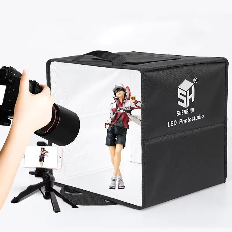 SH Fotografie-Tischlichtbox mit 6 Farbhintergründen, tragbares Desktop-Fotostudio und Softbox für deine Produktfotografie - Bild 2