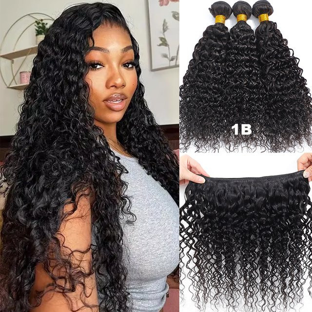 Lockiges brasilianisches Remy-Haar, 3 Bündel, Unisex - Bild 1